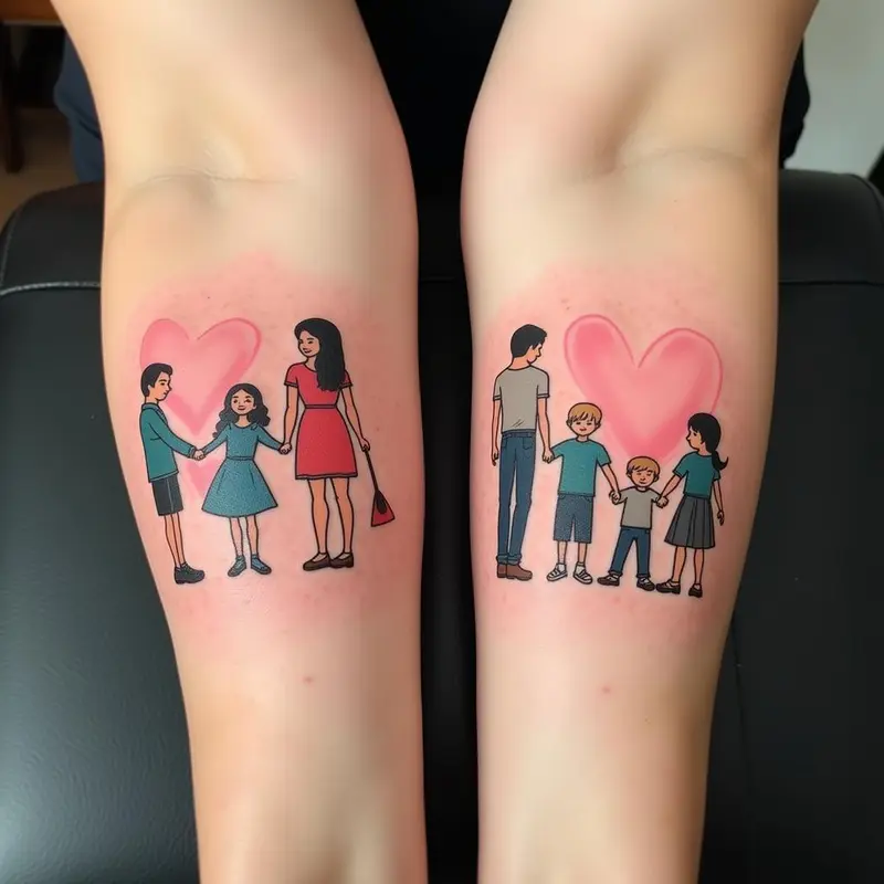 family tattoo of 4 people 8 1