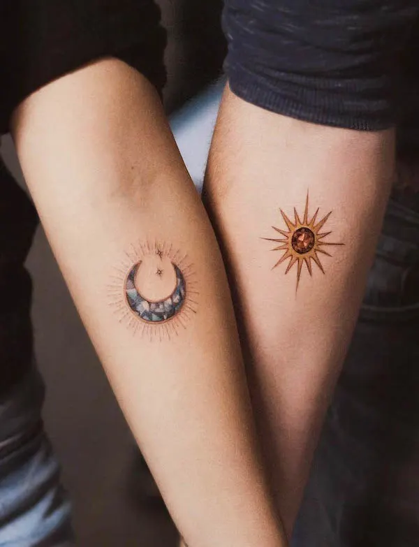 Cute Small Matching Tattoos for Couples with Meaningful Designs 4 Symbolic & Nature-Inspired Designs