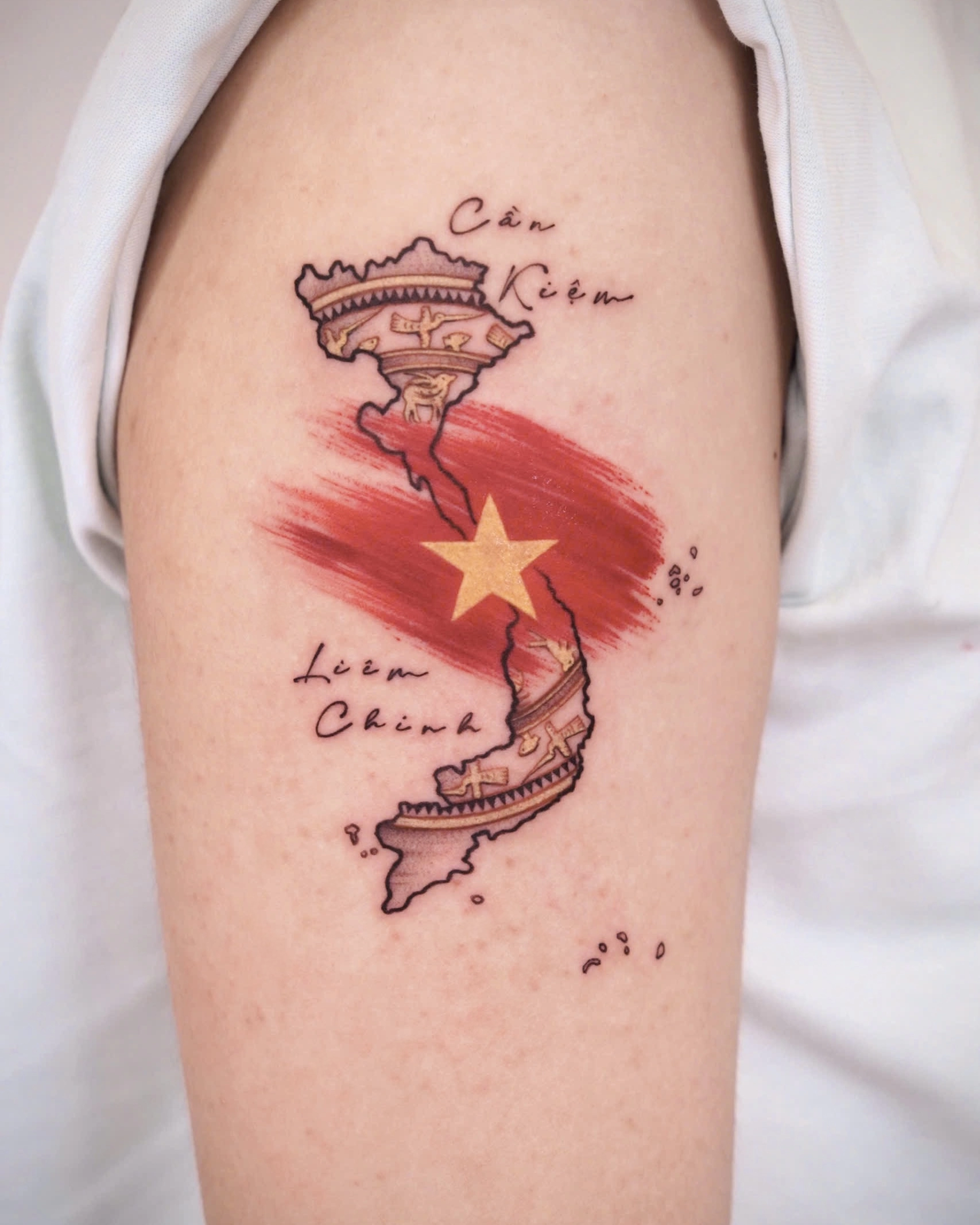 Top Tattoos for Tourists in Vietnam Trending This Year 6 Minimalist Vietnam Map Tattoos