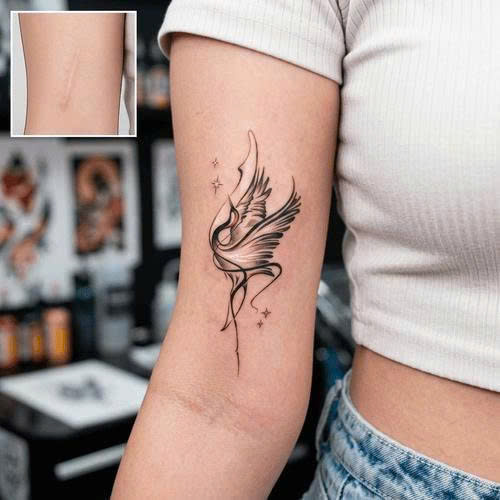 Turn Surgical Scars into Unique Art Surgery Scar Tattoo Hanoi 2 Turn Surgical Scars into Unique Art Surgery Scar Tattoo Hanoi