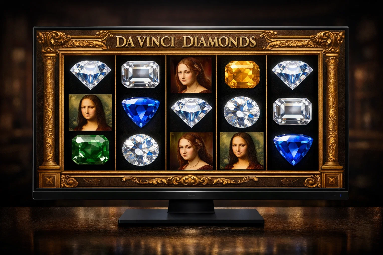 Renaissance painting with Da Vinci Diamonds symbols